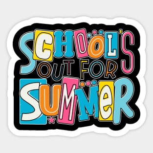 Retro Schools Out For Summer Last Day Of School Teacher Kids Sticker